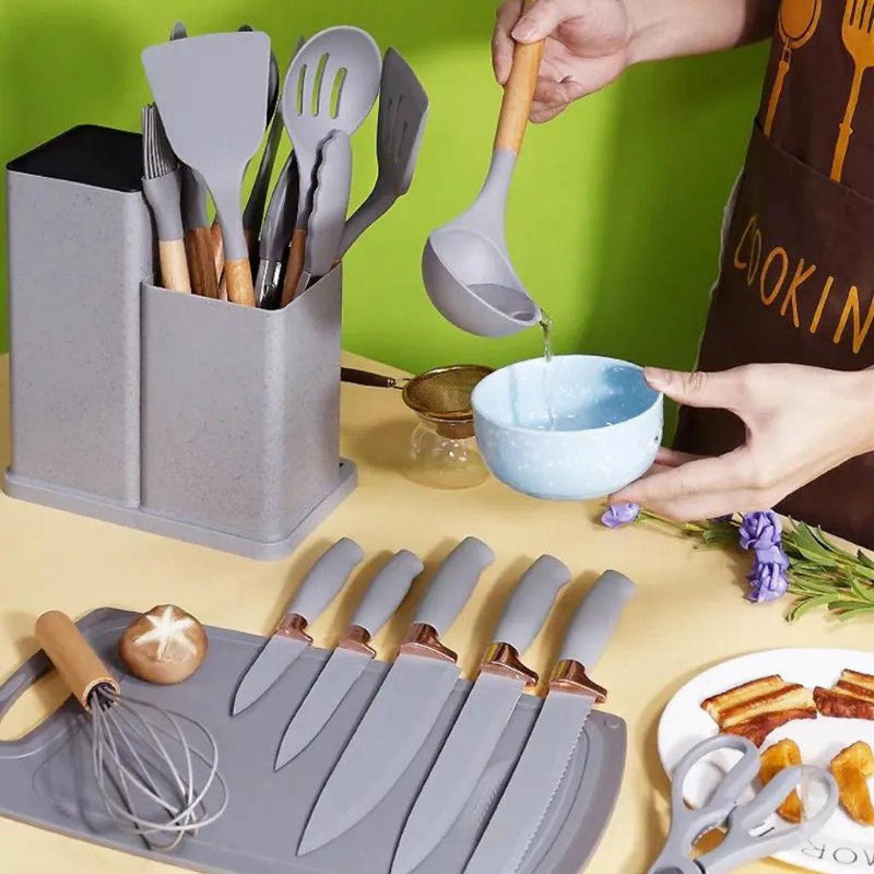 Kit Completo de Utensílios de Cozinha com 19 Peças